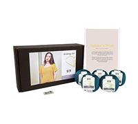 DesignEtte Spider's Web - Kit de Tejer para Mujer, 100% algodón Egipcio, Lana de algodón Egipcio, Cuencos y Patrones para Principiantes, Caja de 50 g ≈127 m/5 Capas, Verde petróleo, 2XL