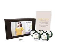 DesignEtte Spider's Web - Kit de Tejer para Mujer, 100% algodón Egipcio, Lana de algodón Egipcio, Cuencos y patrón para Principiantes, Caja de 50 g ≈127 m/5 Capas, Verde Sabana, 3XL