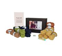 DesignEtte Sweater Kit de Punto Pondo Mill Suéter 100% Pura Lana Shetland Seda y Superkid Mohair Mezcla Amarilla L/XL-2XL/3XL No-s-2818 Nivel 3 (intermedio) Agujas de 3,5 mm