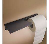 Designfabrik Hamburg Portarrollos de Papel Higiénico Adhesivo I Moderno Soporte para Rollo de Papel Higiénico I Accesorios de Baño sin Taladro | Negro Mate | con Prateleira
