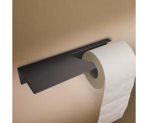 Designfabrik Hamburg Portarrollos de Papel Higiénico Adhesivo I Moderno Soporte para Rollo de Papel Higiénico I Accesorios de Baño sin Taladro | Negro Mate | con Prateleira