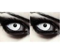 DESIGNLENSES, Dos lentillas diarias color blanco totalmente para Halloween zombie disfraz, 1 par/2 pzs, sin graduación (Whiteout, 14.00, 0.00) (Paquete de 2)