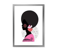 DesignQ Figura geométrica étnica de afro americano I moderno enmarcado arte de pared