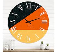 DesignQ Reloj de pared moderno con diseño geométrico minimalista de formas elementales IV, reloj de pared grande para decoración de cocina