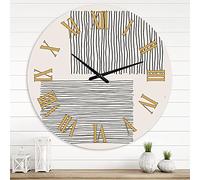 DesignQ Reloj de pared moderno con diseño geométrico minimalista de formas elementales XX para decoración de sala de estar