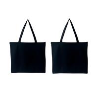 desiGntec Bolsas de Compra Reutilizables 37x40 cm | Asas de 52 cm Negro | 2 Unidades | Tote bag con cremallera | Bolsa tela para personalizar | Bolsas para pintar emprendimiento Bolsas multiusos