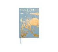 Designworks Ink Anderson Design World Travel Santorini Greece - Cuaderno de tapa dura de gamuza con páginas a rayas para trabajo, escritura, diario, diario azul y dorado (JB86-2025AD)