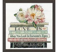 DesignWorks Ink Design Works Crafts Cross Stitch Kit, Love Is Counted, 10" x 10" Punto de Cruz, Algodón, Multicolor, 25 x 25 x 0.1 cm