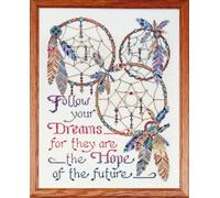 DesignWorks Ink Dreamcatchers Counted Cross Stitch Kit Punto de Cruz, Algodón, Multicolor, Small