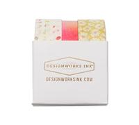 DesignWorks Ink Funky Washi - Juego de cintas decorativas de terrazo ancho, cinta washi multicolor y cinta adhesiva floral para álbumes de recortes, diarios, diario y planificador