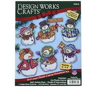 Design Works Welcome Winter Cross Stitch Ornament Kit de Adornos de Punto de Cruz de Invierno, Lona Algodón Plástico, Multicolor, 10,16 cm
