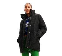 Desigual Abrigo largo acolchado para mujer Tulip Woman, Negro, M