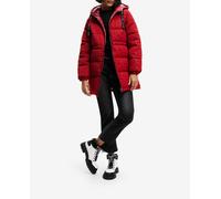 Desigual Abrigo padded de mujer con textura de animal print. Rojo 36 (XS)