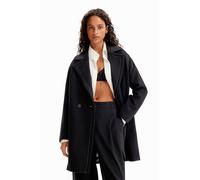 Desigual Coat_Stitch Woman Woven Overcoat, Negro, S Mujeres