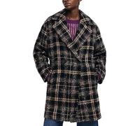 Desigual Abrigo para Mujer Woman Woven Overcoat, Negro, L