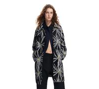 Desigual Abrigo para Mujer Woman Woven Overcoat, Negro, XL
