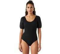 Desigual Alejandria Mujer Body Elegante Negro Gofreado Con Encaje XS