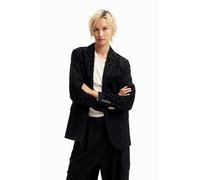 Desigual Ame_sici Chaqueta Woman Woven, Negro, S para Mujer