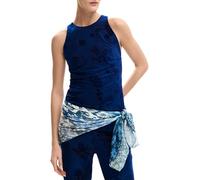 Desigual Camiseta sin Manga de la colección Mujer, Azul, M