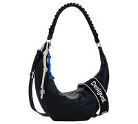 Desigual Bag_Half Logo Zante, ACROSSBODYBAG Unisex Adulto, Negro/Blanco, One Size