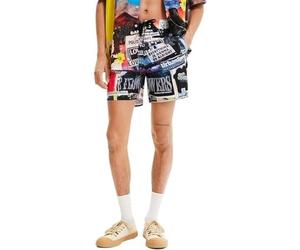 Desigual Bañador_Aron 2000 Black Man Woven Board Shorts, Negro, XXL para Hombre