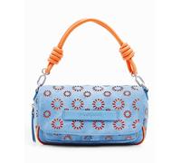 Desigual Bandolera M troquelado flores de mujer. Denim Talla única
