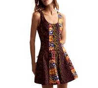 Desigual BEATTLE XXSE Patch L Dress, Verde, XS Women's