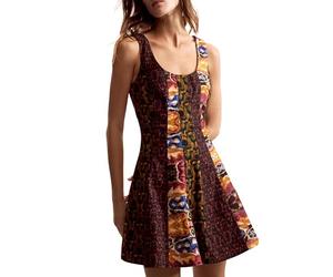 Desigual BEATTLE XXSE Patch L Dress, Verde, XS Women's