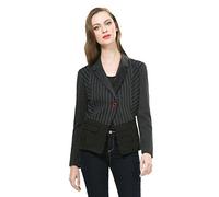 Desigual Blazer Delmiro a rayas negras para mujer, Negro, 72