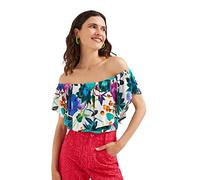 Desigual BLUS_SENDY, Blusa De Las Mujeres, Green, L