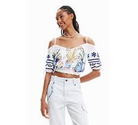 Desigual Blus_vases 1000 Blouse, Blanco, XL para Mujer