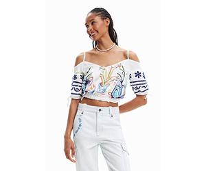 Desigual Blus_vases 1000 Blouse, Blanco, XL para Mujer