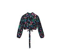 Desigual Blusa de Manga Larga Camiseta, Negro, XS para Mujer