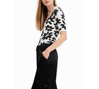 Desigual Body canalé flores de mujer. Blanco 40/M