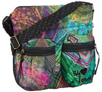 Desigual BOLS_Carry Over Rayas Carry Over Rayas - Bolsa al Hombro para Mujer, Color Negro, Talla 10x35x36 cm