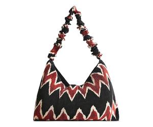 Desigual Bols_Zigzag Pleated Idome, Bandolera Mujeres, Negro, Talla única