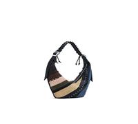 Desigual bolso bandolera bolso de hombro Quebec Whipstich Patch Crossbody Bag Brown multicolor