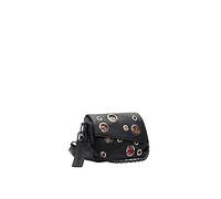 Desigual Bolso cruzado con círculos pequeños, Black, Talla única