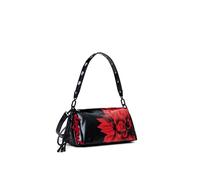Desigual bolso de hombro bolso bandolera Naron Flowerina Flap Bag Black negro