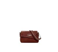 Desigual Bolso de mano PU para mujer, color marrón, talla única, Brown, One size