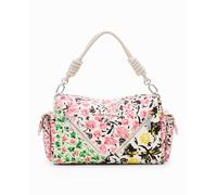 Desigual Bolso M canvas flores de mujer. Crudo Talla única
