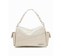 Desigual Bolso M patch texturas de mujer. Crudo Talla única