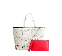 Desigual Bolso mujer bols vintasplatter namibia reversible 22saxp84 única blanco, Color blanco.