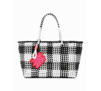 Desigual Bolso shopper XL trenzado de mujer. Blanco Talla única