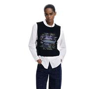 Desigual CAM_Chaleco Blouse, Blanco, S Women's