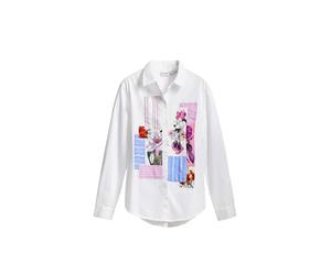 Desigual CAM_Flowers Minnie T-Shirt, Blanco, M Women's