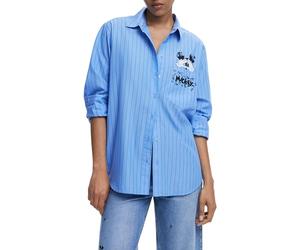 Desigual CAM_MICKYSTRIPES Blouse, Turquesa, L Women's