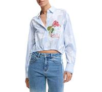 Desigual - Parker Camisa de Rayas de Manga Larga - Blouses & Shirts - Mujer - Azul - XS -