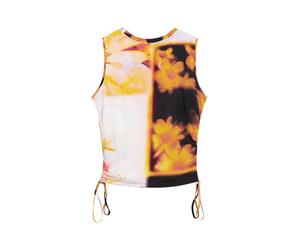 Desigual Camiseta 'Arty Flowers' curry / negro / offwhite S EUR