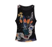 Desigual Camiseta azul / gris / naranja / negro L azul / gris / naranja / negro